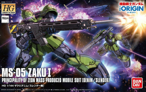 BANDAI HG 1/144 MS-05 ZAKU I DENIM / SLENDER Use Model Kit Gundam THE ORIGIN NEW_1