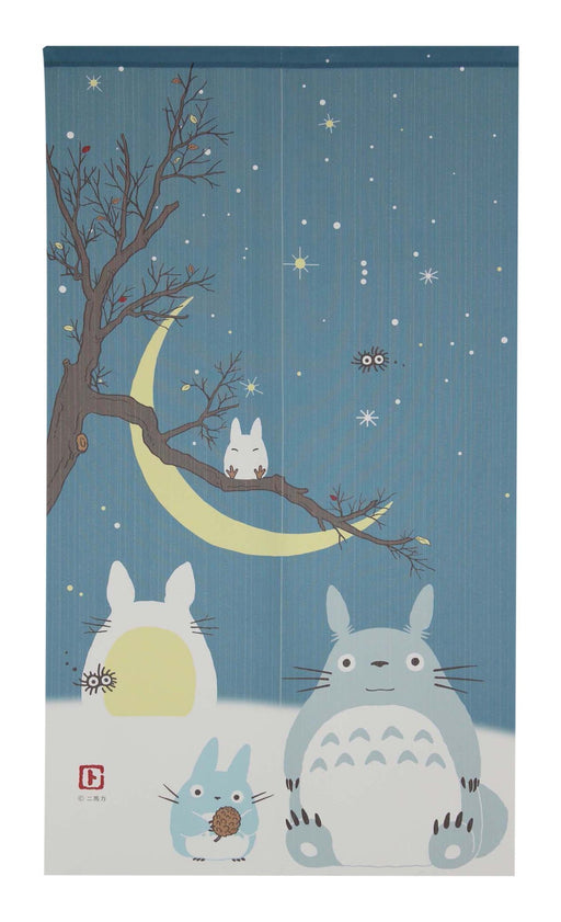Narumikk Totoro Noren Curtain Tapestry Winter Sky and Crescent Moon 10-320 NEW_1