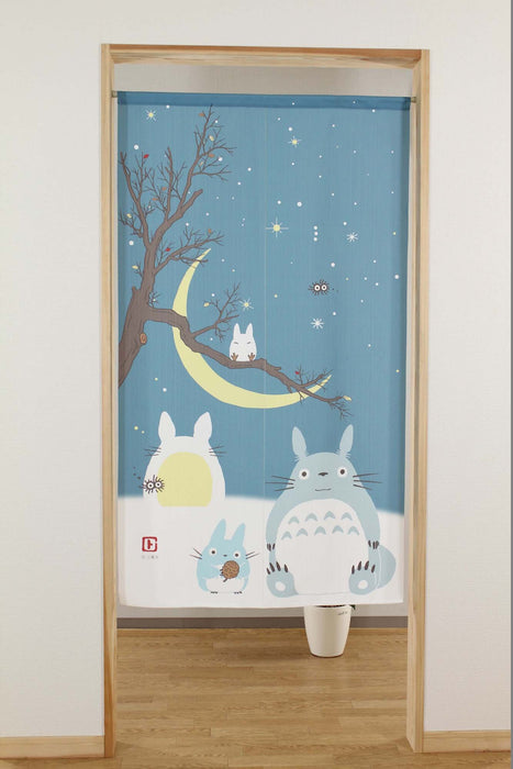 Narumikk Totoro Noren Curtain Tapestry Winter Sky and Crescent Moon 10-320 NEW_2