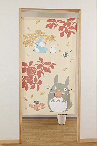 Studio Ghibli Totoro Noren Curtain Autumn Acorn 85x150cm Polyester ‎narumikk NEW_2
