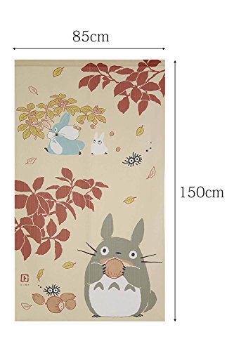 Studio Ghibli Totoro Noren Curtain Autumn Acorn 85x150cm Polyester ‎narumikk NEW_4