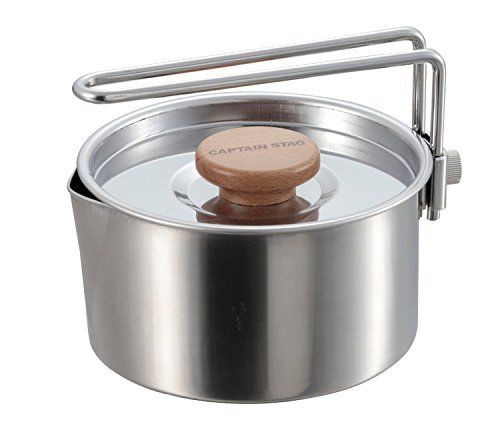 CAPTAIN STAG UH-4206 Stainless Camping Kettle Cooker 730ml Outdoor Cookware NEW_1