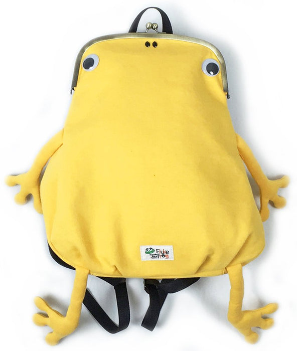 gym master G321357 Fluke Frog Type Backpack Kiss Lock Closure Yellow Cotton NEW_1
