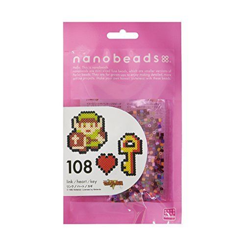 Kawada Nano Beads 108 The Legend of Zelda LINK / HEART / KEY Perler Beads Kit_1
