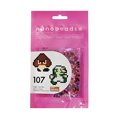 Kawada Nano Beads 107 Super Mario Bros LUIGI / GOOMBA Perler Beads Kit NEW_1