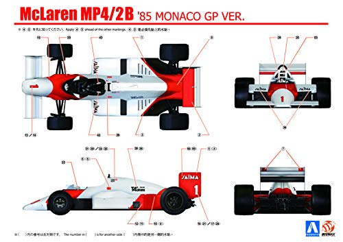 AOSHIMA 1/20 BEEMAX Series No.9 McLaren MP4/2B 1985 Monaco Grand Prix model kit_7