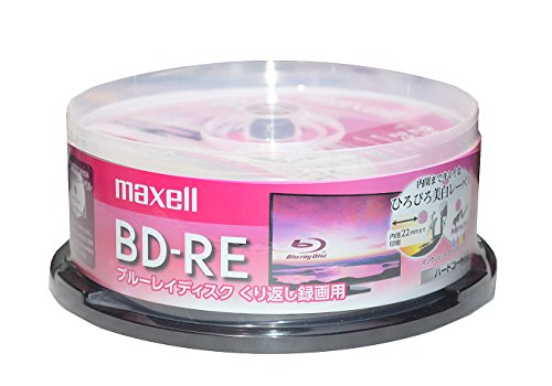 Maxell Blank BD-RE Blu-ray Discs 25GB 130min White label 25P NEW from Japan_1