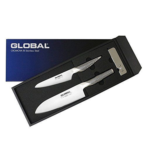 Global GST-B 46 Santoku Petti Knives and Sharpener 3piece set Kitchenware Japan_1