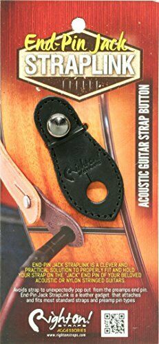 RightOn! STRAPS guitar strap STRAP LINK ENDPIN JACK black NEW from Japan_3