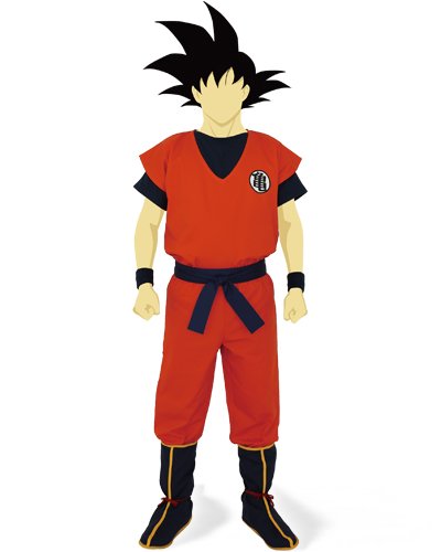 Official Dragon Ball Z Goku Costume Set Size: L Dogi, obi, wristband, boot cover_2