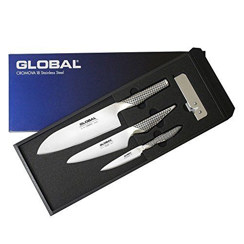 Global GST-C46 Santoku Petti Peeler Knives and Sharpener 4piece set Kitchenware_1
