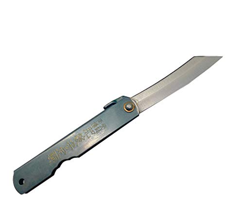 Higonokami Chrome Knife (Large, All Steel Blade Hinge Stainless Kikuza type) NEW_1