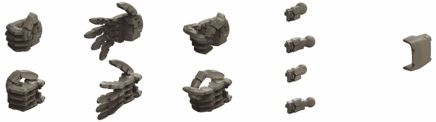BANDAI 1/144 Builders Parts HD MS HAND 02 Mechanic Color (ZEON) Model Kit NEW_1