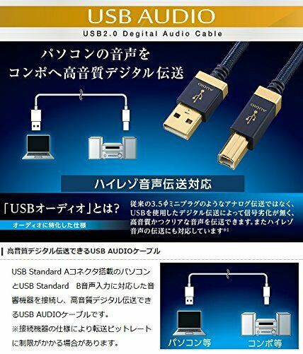 ELECOM USB cable 2m audio for music for USB2.0 A to B gold-plated DH-AB20 NEW_3