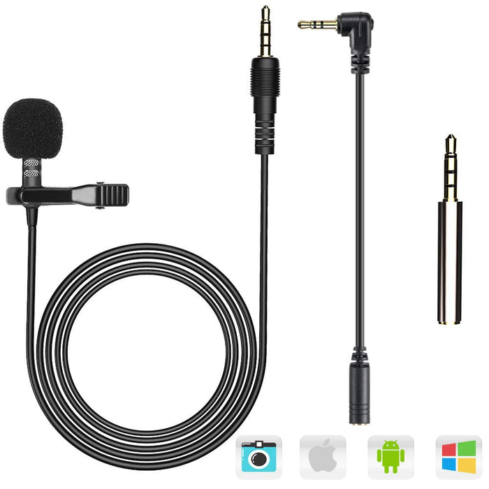 AGPTEK Z02 Clip Pin Mini Microphone 3.5mm Jack with storage bag Battery Powered_1