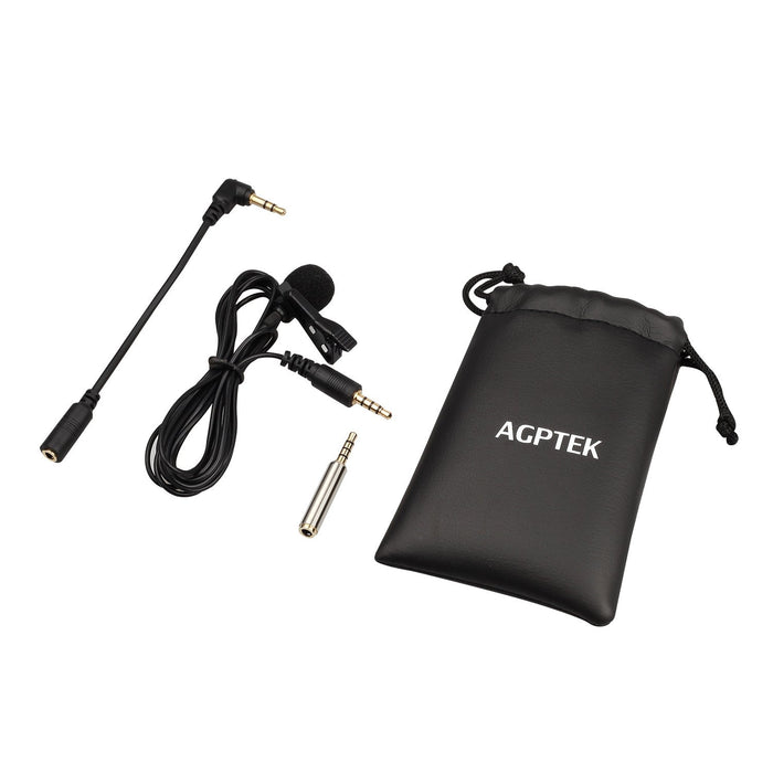 AGPTEK Z02 Clip Pin Mini Microphone 3.5mm Jack with storage bag Battery Powered_4