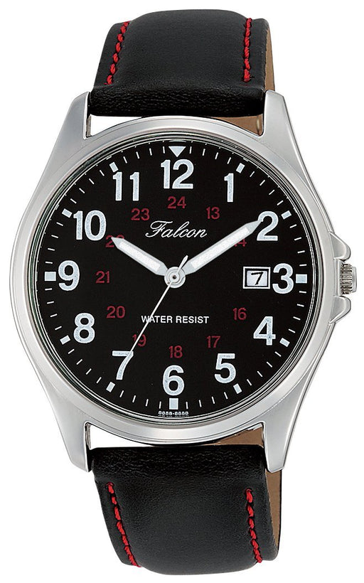 Citizen Q&Q D026-305 watch Falcon Analog Leather Belt Men's Black Date indicator_1