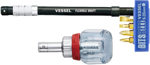 Vessel ratchet stubby screwdriver with flexible shaft TD-6700FX-4 7.7x3.5x3.5cm_1