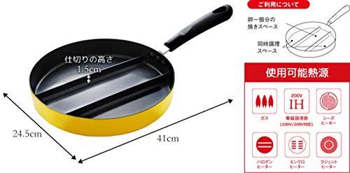 Earnest Frying Pan Center Egg Triple Divided Breakfast Pan A-76728 w/Track