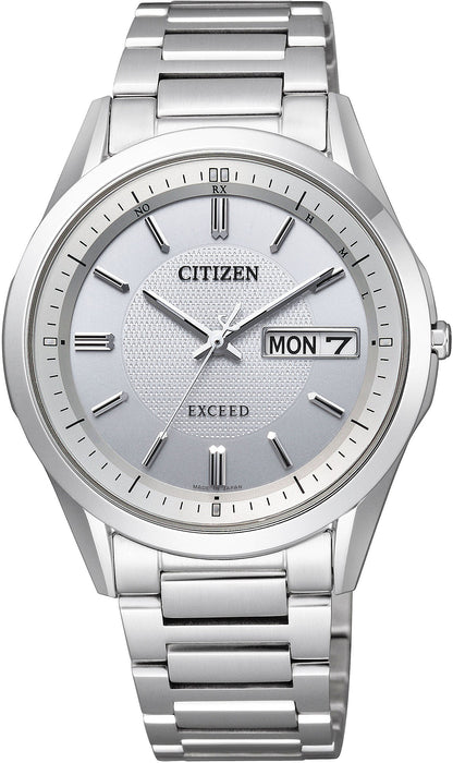 CITIZEN EXCEED Eco-Drive AT6030-60A Men's Watch Titanium Silver Day/Date NEW_1