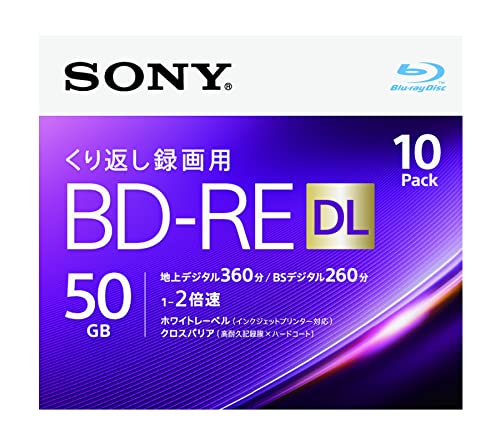 Sony Blu-ray Blank Disc 50GB BD-RE DL Dual 2 Layer x 10pack 1-2x 10BNE2VJPS2 NEW_1