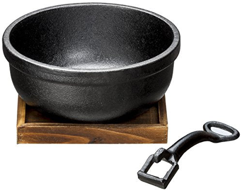 Ishigaki industry iron castings bibimbap pot 18cm 3977 with Handle for 1person_1