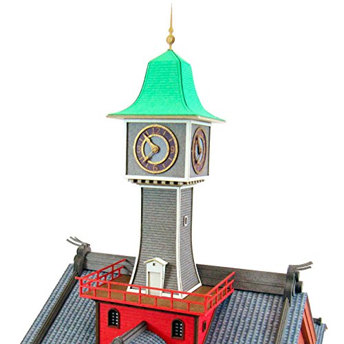 Sankei Miniatuart kit MK07-27 Studio Ghibli Spirited Away clock tower PaperCraft_3