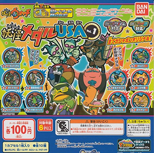 Bandai Yokai Watch Youkai Medal USA Vol.1 All 10 species set Gacha NEW_1