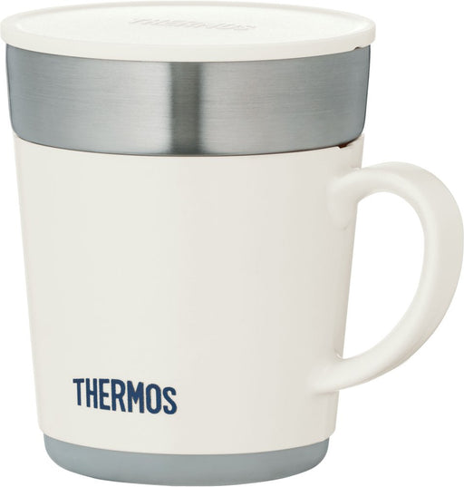 Thermos JDC-241WH heat insulation mug 240ml white Stainless Steel with PP Lid_1