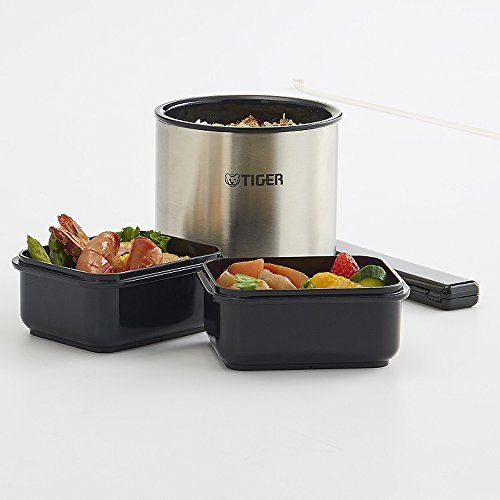 Tiger thermos bottle bento box Bowls About 2.3 cups Black with pouch LWY-E461-K_6