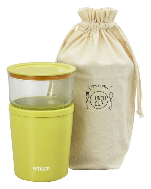 Tiger lunch box lunch jar cup yellow LCC-A030-Y Stainless Steel with Bag NEW_1