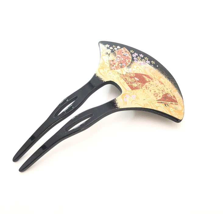 Lacquer hairpin Kyoga (B) 4X-137 Maeju lacquerware 13.2x9.3x2cm Acrylic resin_5