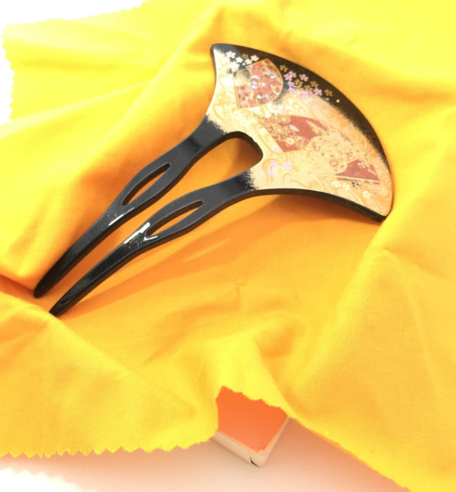 Lacquer hairpin Kyoga (B) 4X-137 Maeju lacquerware 13.2x9.3x2cm Acrylic resin_7