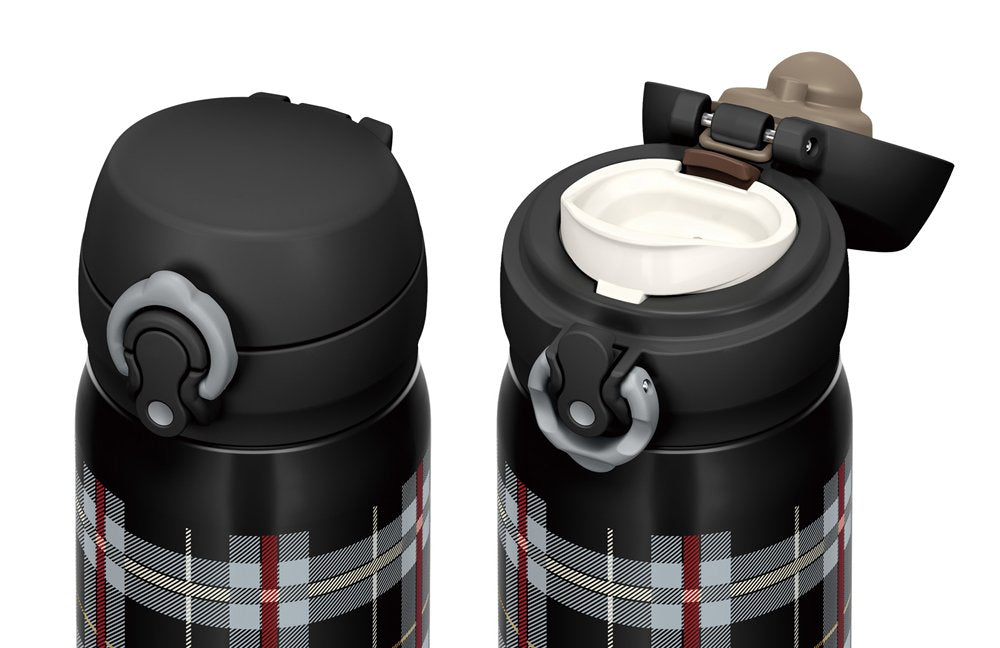 Thermos Water bottle Vacuum insulation Portable Mag Black Check JNL-502G BKC NEW_4