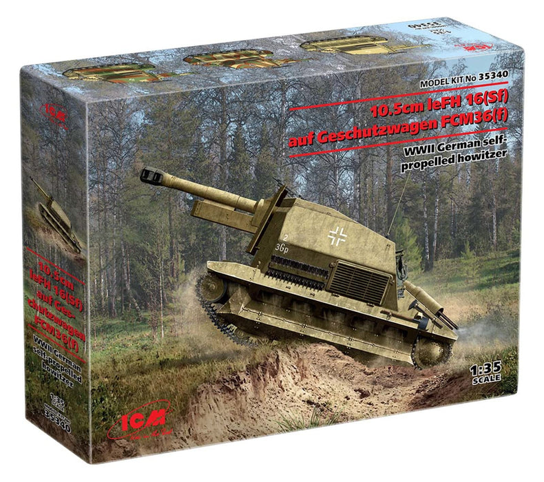 ICM 1/35 10.5cm leFH 16(Sf) auf Geschutzwagen FCM36 (f) Model Kit ICM35340 NEW_1