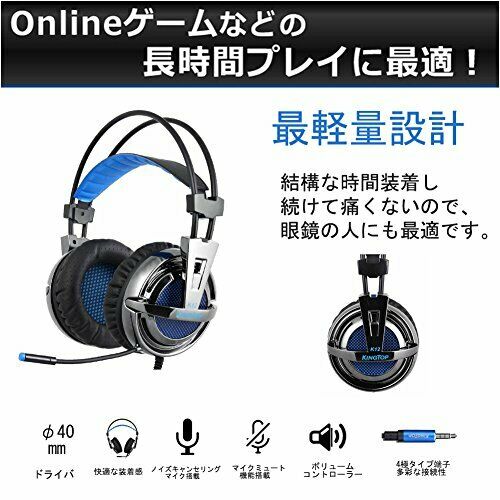 Gaming Headset PS4 Ultra Lightweight KINGTOP K12 Gaming Headphones Loud Volume_9