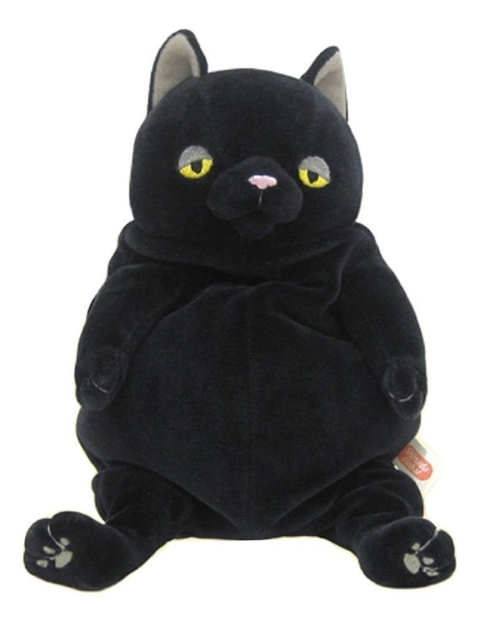 Shinada Global Plush Doll Mochi Neko Cat Kuro M L14xW14xH22cm ‎MONE-0230B NEW_1