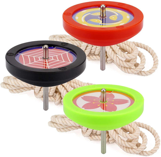 Spin Gear KOMA Spinning Top Set of 3pcs Black, Red, Yellow Green ‎SG-TSUBAME-3P_1