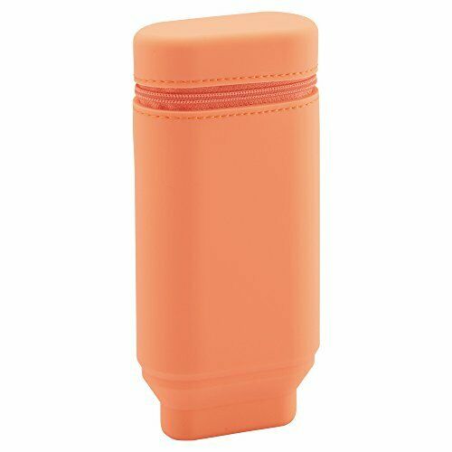 LIHIT LAB A7694-4 SMART FIT ACTACT Stand Pen Case Oval Type Orange NEW_1