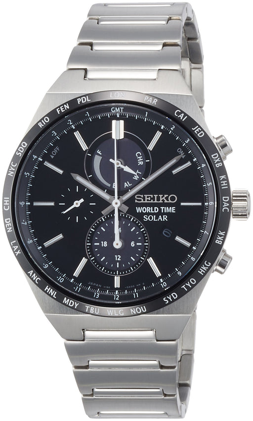 Seiko SPIRIT SMART SBPJ025 World Time Solar Chronograph Men's Wrist Watch NEW_1