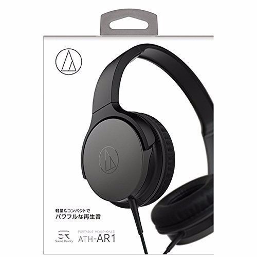 audio technica ATH-AR1 Portable Folding On-Ear Headphones Black NEW F/S_3