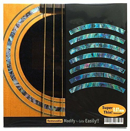 JAKAMOU Rosette Stripe Abalone Blue Purflinng hole Inlay Sticker Decal Guitar_1