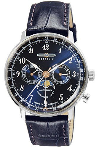 ZEPPELIN Hindenburg 7036-3 Watch Navy Dial Blue Band NEW from Japan_1