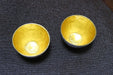 Japanese 100% Pure Tin Pair Sake Cup Gold Leaf Wood Box Nousaku 60cc 62xH43mm_6