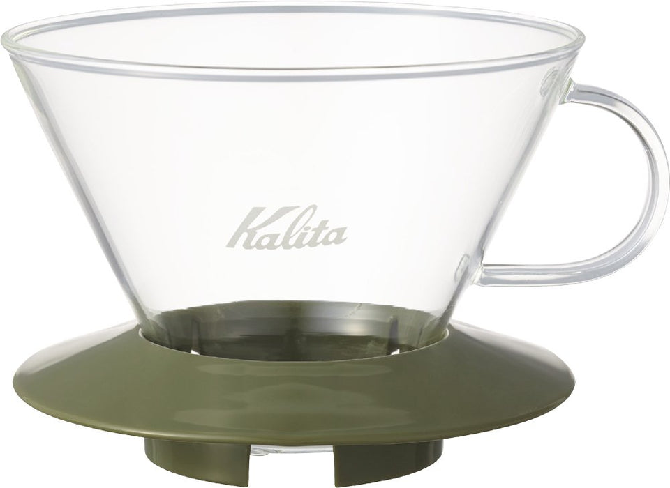 Kalita coffee wave series glass dripper WDG-185 for 2-4 people #05110 army green_1