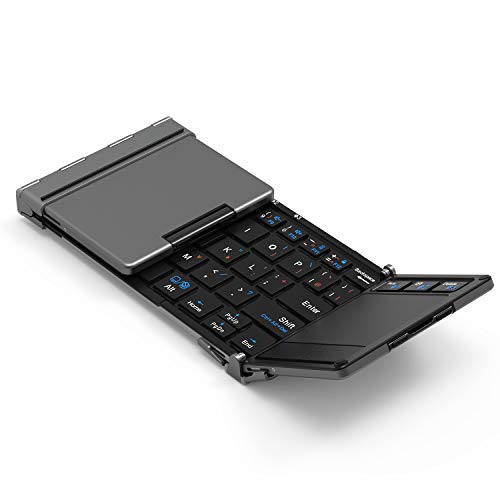 Usb Touchpad Keyboard iClever Keyboard Folding Bluetooth USB Touch Pad IC-KB08 Dark Gray NEW ...