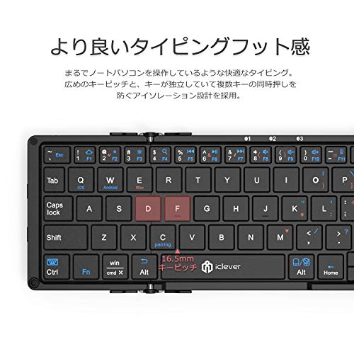 iClever Keyboard Folding Bluetooth USB Touch Pad IC-KB08 Dark Gray NEW_2