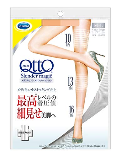 Medi QttO Slender Magic Pressure Stockings Nudy Beige M-L Dr. Scholl NEW_1