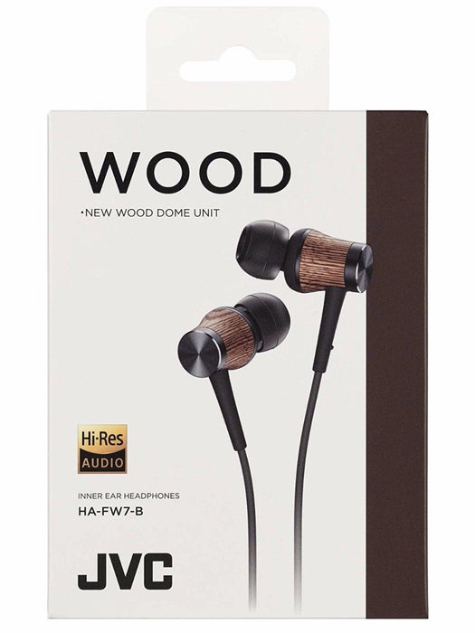 JVC HA-FW7 N_W WOOD FW7 Hi-Res Audio In-Ear Headphones Black NEW from Japan_2