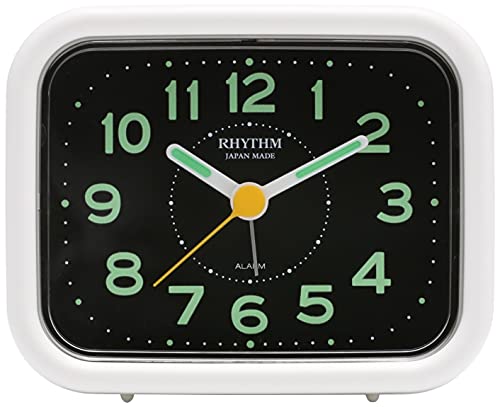 RHYTHM Quartz alarm clock analog Jabre Craft Made in Japan White 4RA481SR03 NEW_3